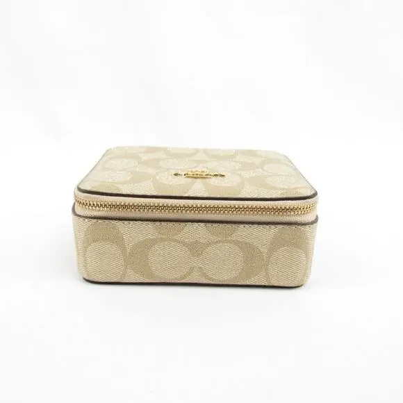Coach Large Jewelry Box In Signature Canvas